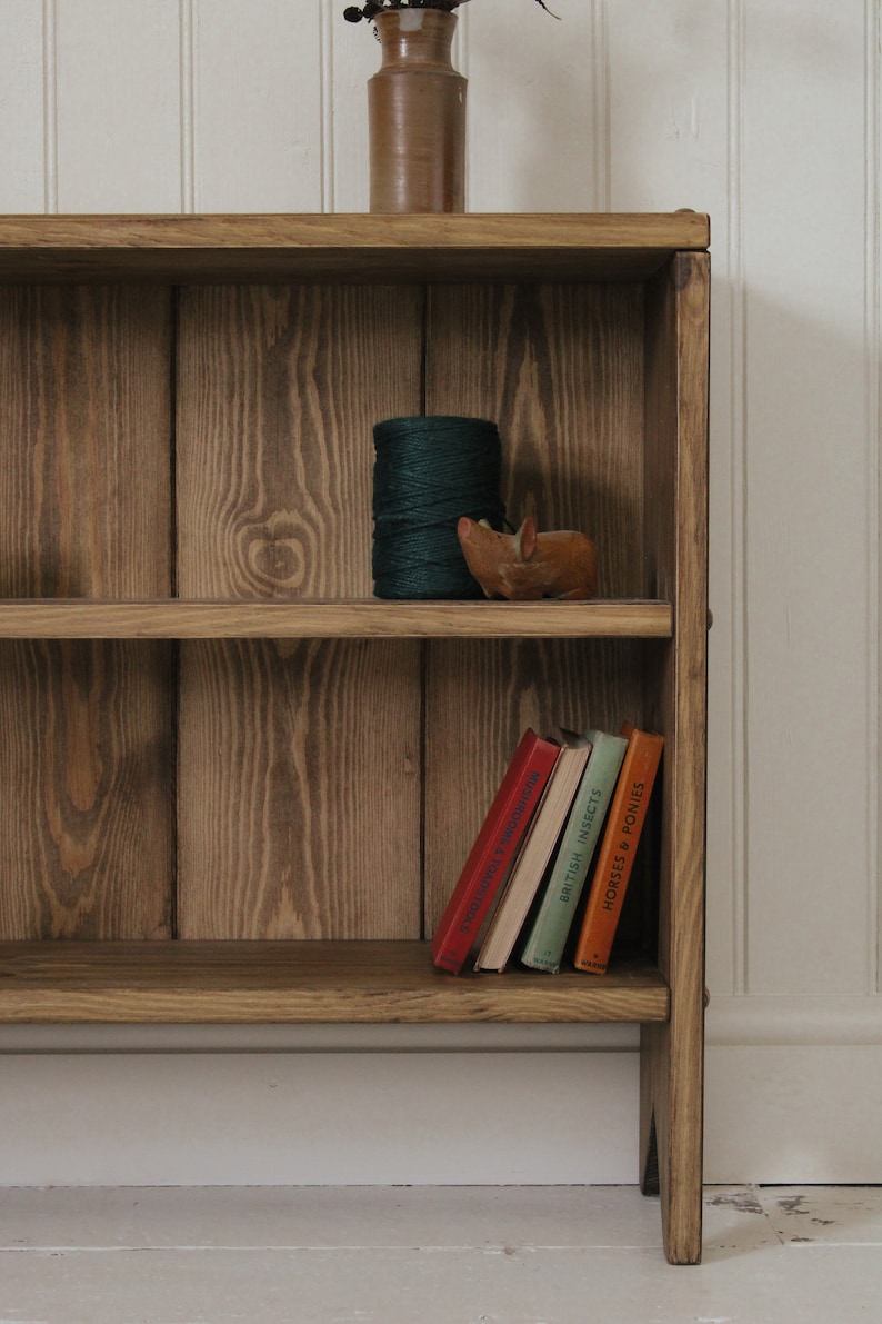 Vintage Style Bookcase Made From Solid Wood Rustic Bookcase Etsy