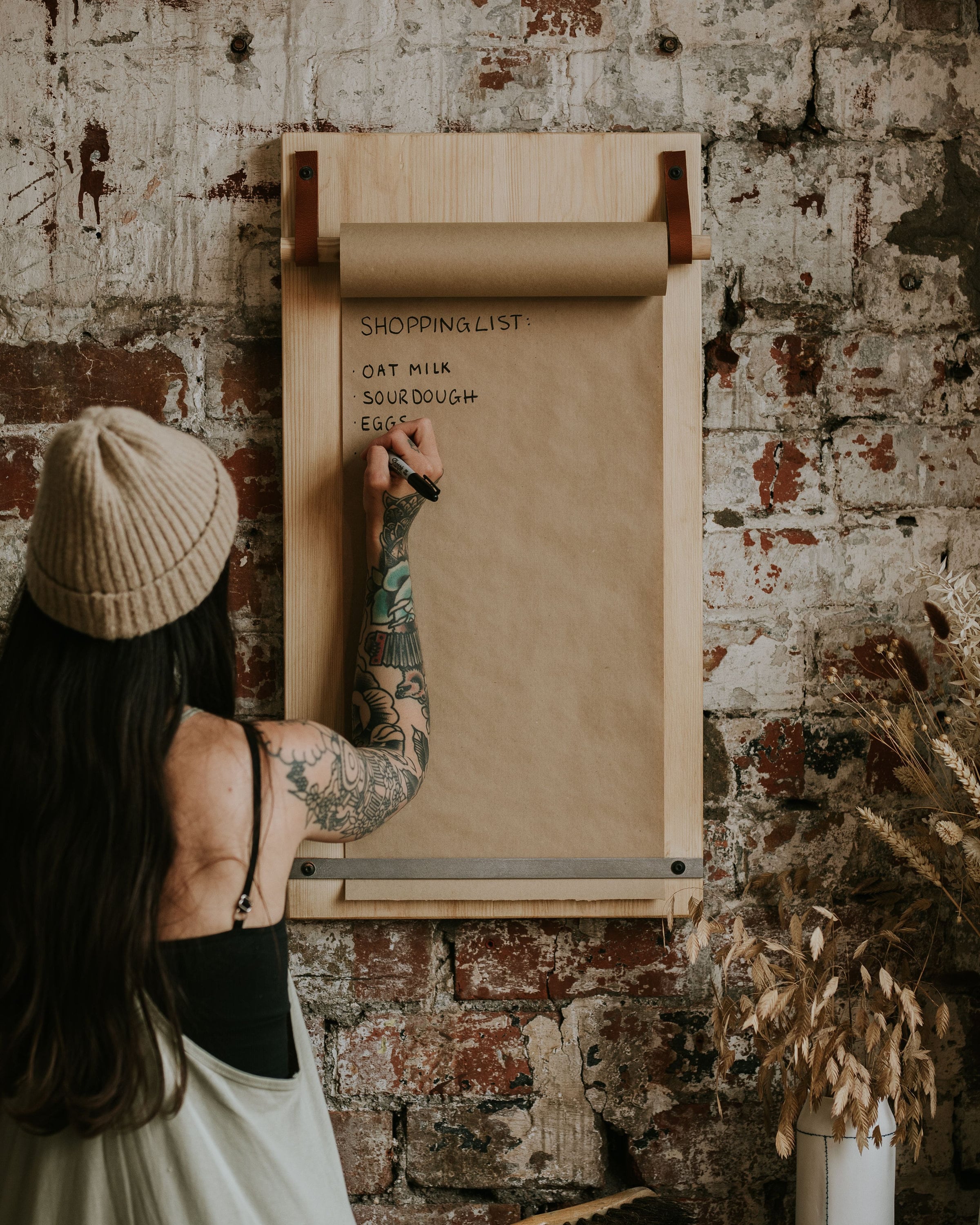 Wall Mounted Kraft Paper Roll Dispenser Made From Solid Wood Hanging Kraft Paper Roll Holder Note Board Menu Board Folkhaus Etsy UK