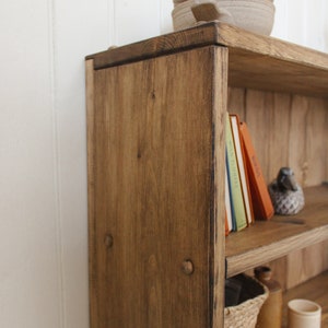 Vintage Style Bookcase Made From Solid Wood | Rustic Bookcase | Wooden ...