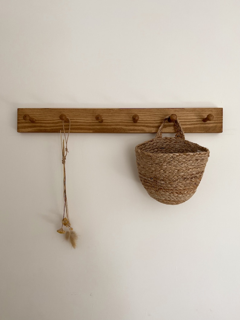 Shaker Peg Rail made from Solid Wood Peg Rail Peg Hooks Coat Hook Kitchen Rail Handcrafted Folkhaus image 1