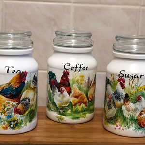 Chicken tea coffee sugar canisters store
