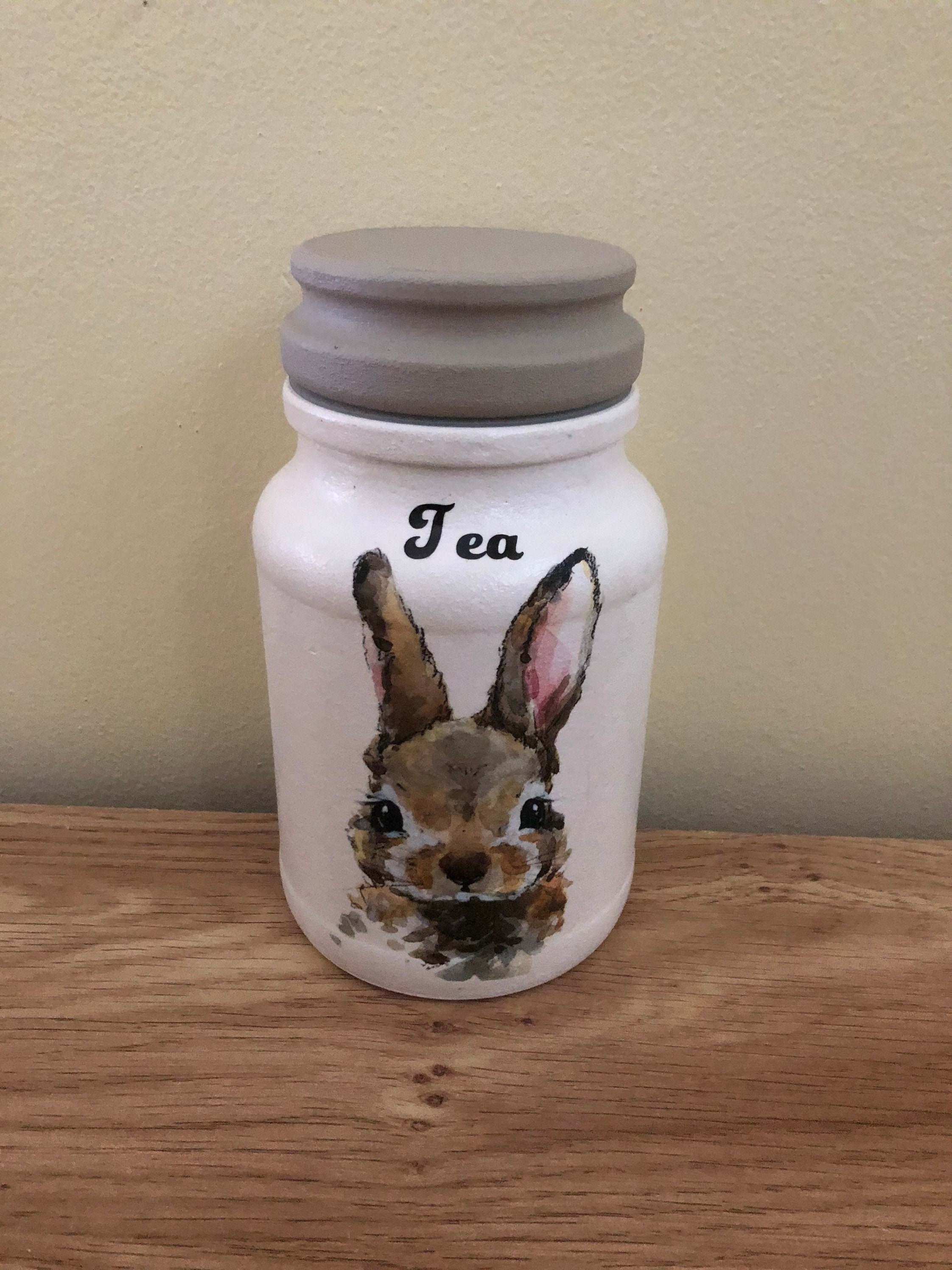 Hasen Küchenkanister Set Tee Kaffee und Zucker Glaskanister | Etsy