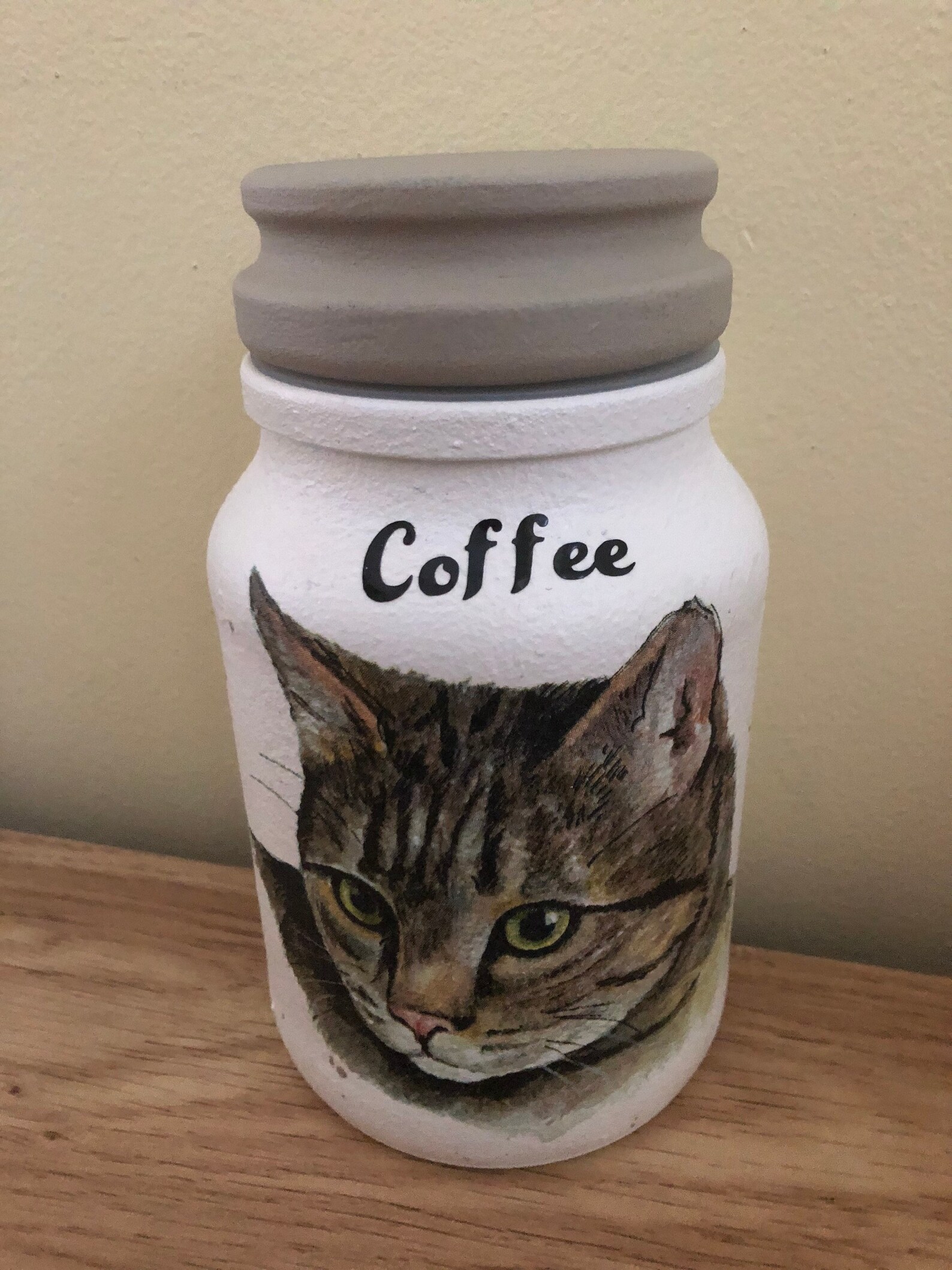 Cat kitchen canister set tea coffee & sugar jars cat Etsy