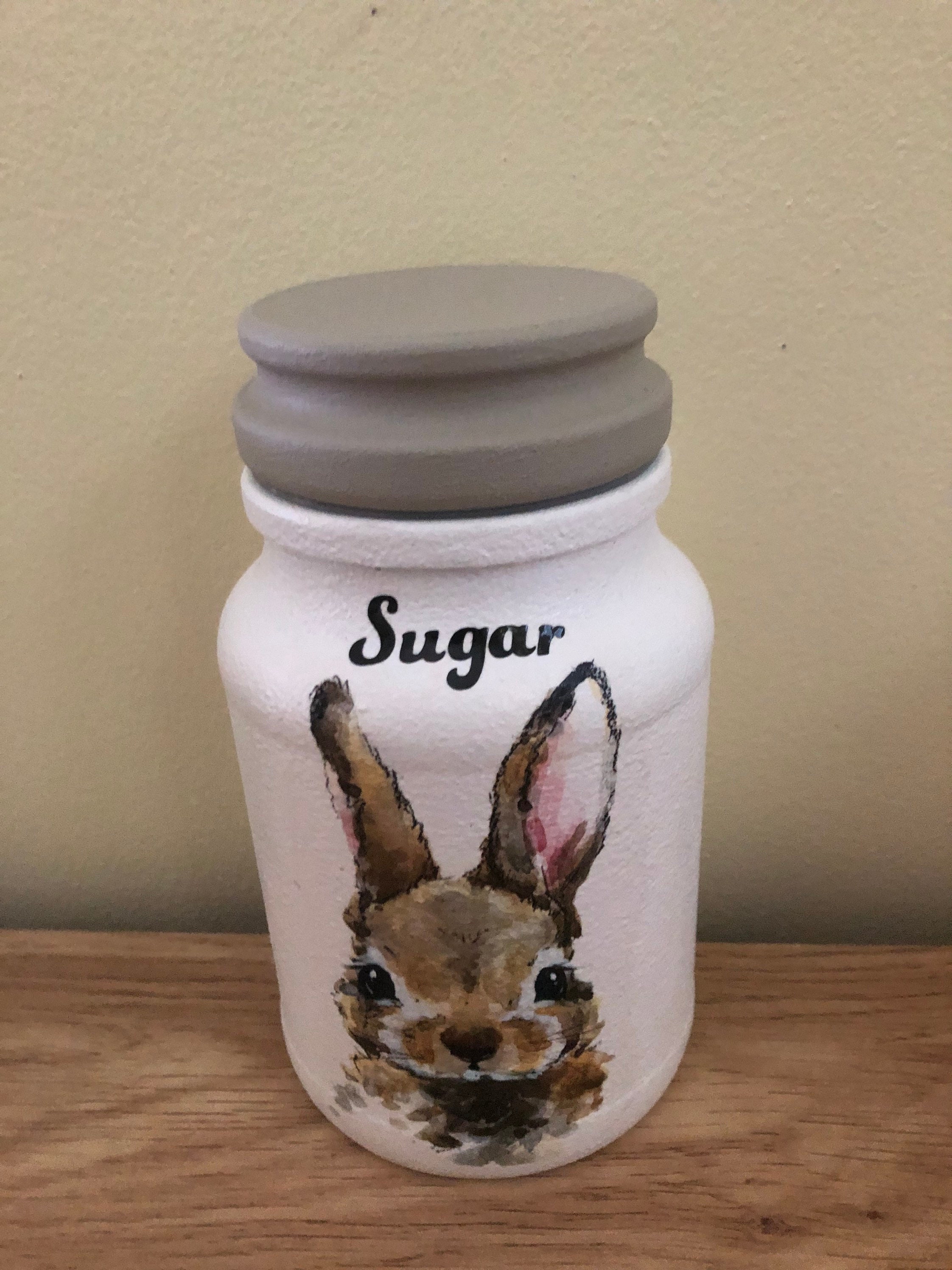 Hasen Küchenkanister Set Tee Kaffee und Zucker Glaskanister | Etsy