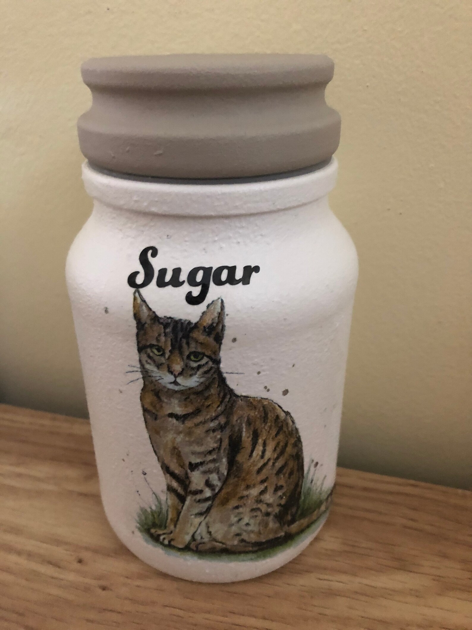Cat kitchen canister set tea coffee & sugar jars cat Etsy