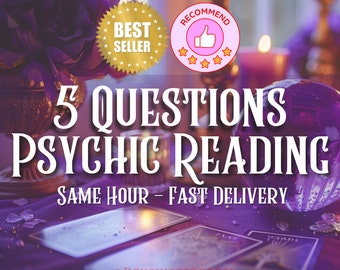 SAME HOUR 5 Question Tarot Reading, Love Reading, Career Reading, Guidance Reading, Fast Delivery