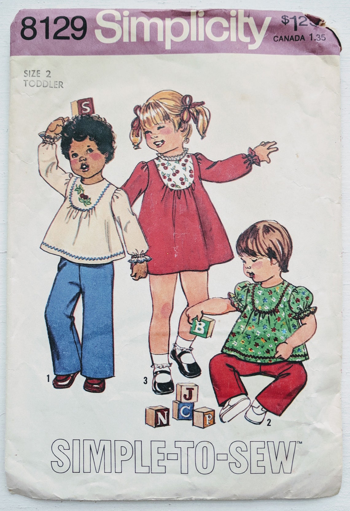 Toddler Girl's Simplicity Sewing Pattern 8129 Vintage Etsy