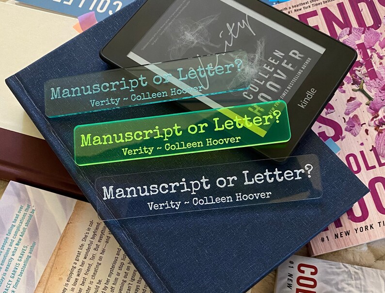 Verity Bookmark Manuscript Or Letter Inspired By Colleen Etsy