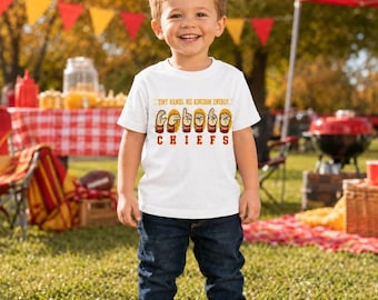 Kansas City Football Sign Language Toddler Shirt |Tiny Hands Big Kingdom Energy Tee| Kansas City Chiefs|Red Friday