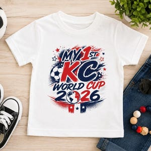 My 1st KC World Cup 2026 Onesie | Kansas City Soccer Baby Bodysuit | First World Cup Outfit | Baby Shower Gift afbeelding 2
