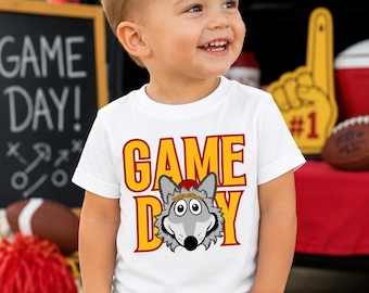 KC Wolf Game Day Toddler Shirt | Kansas City Shirt | Kids KC Tee | Kansas City Chiefs Toddler | Youth Fan Shirt
