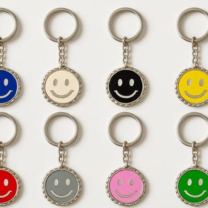 Smiley Schlüsselbund, Benutzerdefinierte Farbe 3D gedruckter Schlüsselring, niedlicher Emoji Schlüsselbund Geschenk für Freund, Geschenk für sie, buntes Zubehör