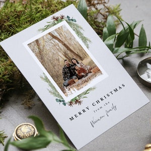Tarjeta de felicitación de Navidad personalizada, tarjeta de Navidad familiar personalizada, regalo navideño, tarjeta de Navidad con foto, tarjeta navideña personalizada, imprimible, digital