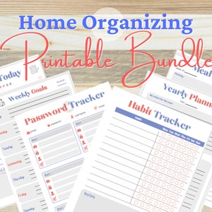 Paquete imprimible de organización del hogar: Planificadores diarios, semanales y anuales (PDF)