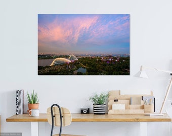 Gardens by the Bay Sunset Print: Singapore Wall Art