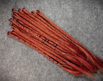 copper red dreads (SE) and (DE) | custom made | synthetic dreadlock extensions | individually or in a set