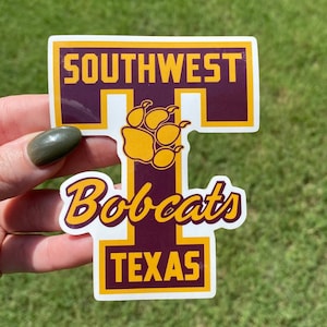Southwest Texas State University Alumni Big T Bobcat Sticker | SWT Pride Vinyl Decal