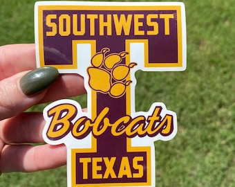Southwest Texas State University Alumni Big T Bobcat Sticker | SWT Pride Vinyl Decal