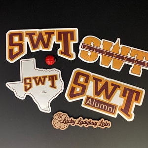 Southwest Texas State University Four Sticker Pack-SWT