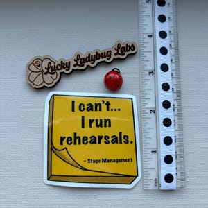 Stage Manager Sticker | I can't...I run rehearsals Theatre Backstage Vinyl Decal image 3