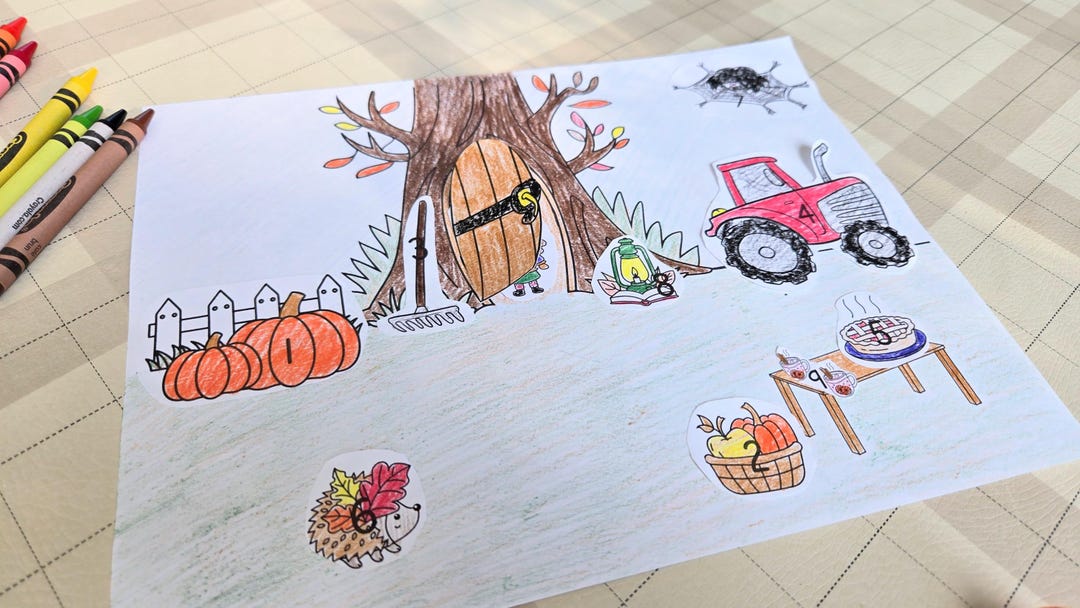 Numbers Craft Fall Tree Fall Preschool Number Craft Fall Theme Activity for Prek Number ...