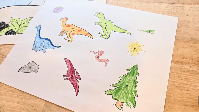 Dinosaur Number Craft Preschool Dinosaur Counting Activity Prek Number ...