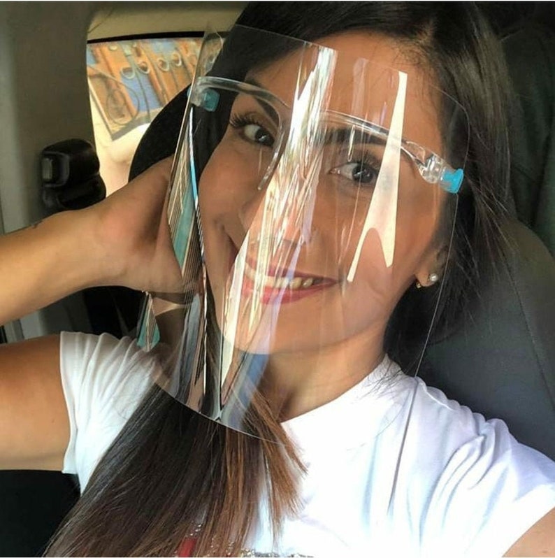 Clear Face Shield Visor With Glasses Frame Protective Face Etsy