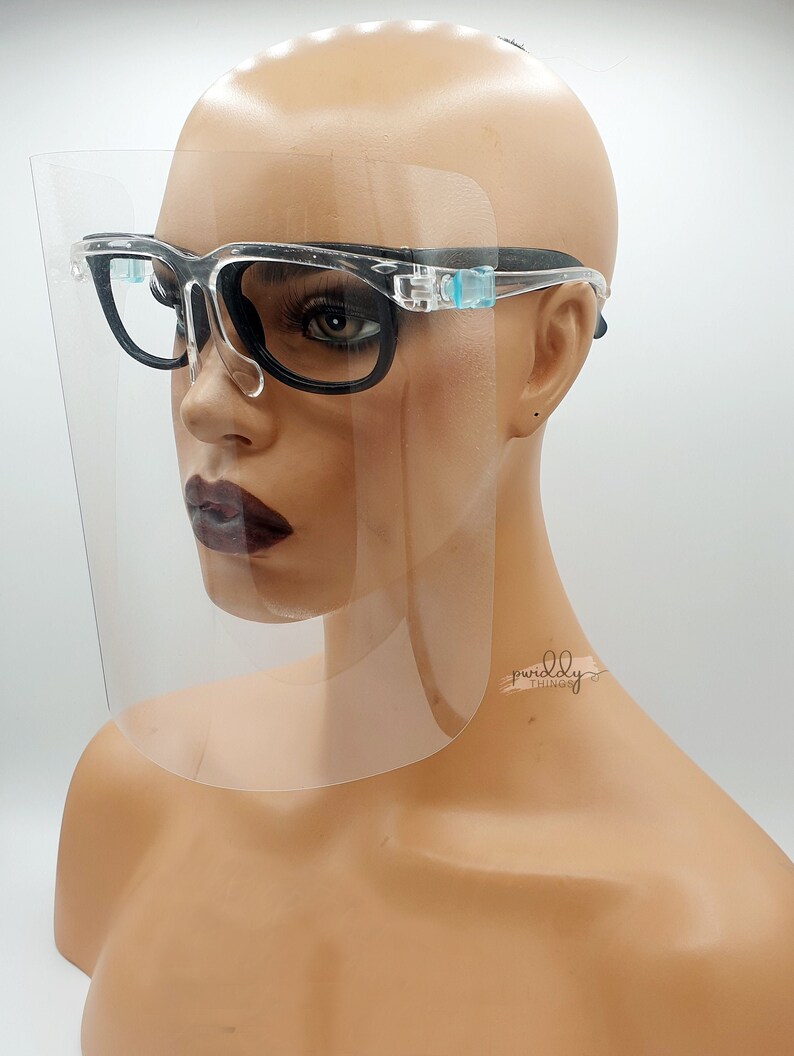 Clear Face Shield Visor With Glasses Frame Protective Face Etsy