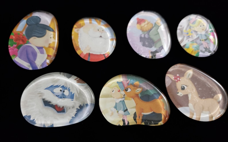 Rudolph the Red Nosed Reindeer Gift Set of 7 NEW Handmade Magnets ...