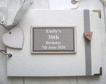 personalised photo album/scrapbook/memory. 30th Birthday, or any wording of your choice