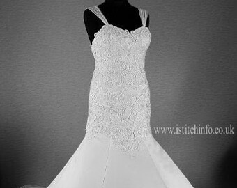 Hand Made Wedding Dress Emily - Full Length Mermaid | Lace Up | Lace Embroidery | Magnificent Train | Bridal Wear | White Wedding Dress