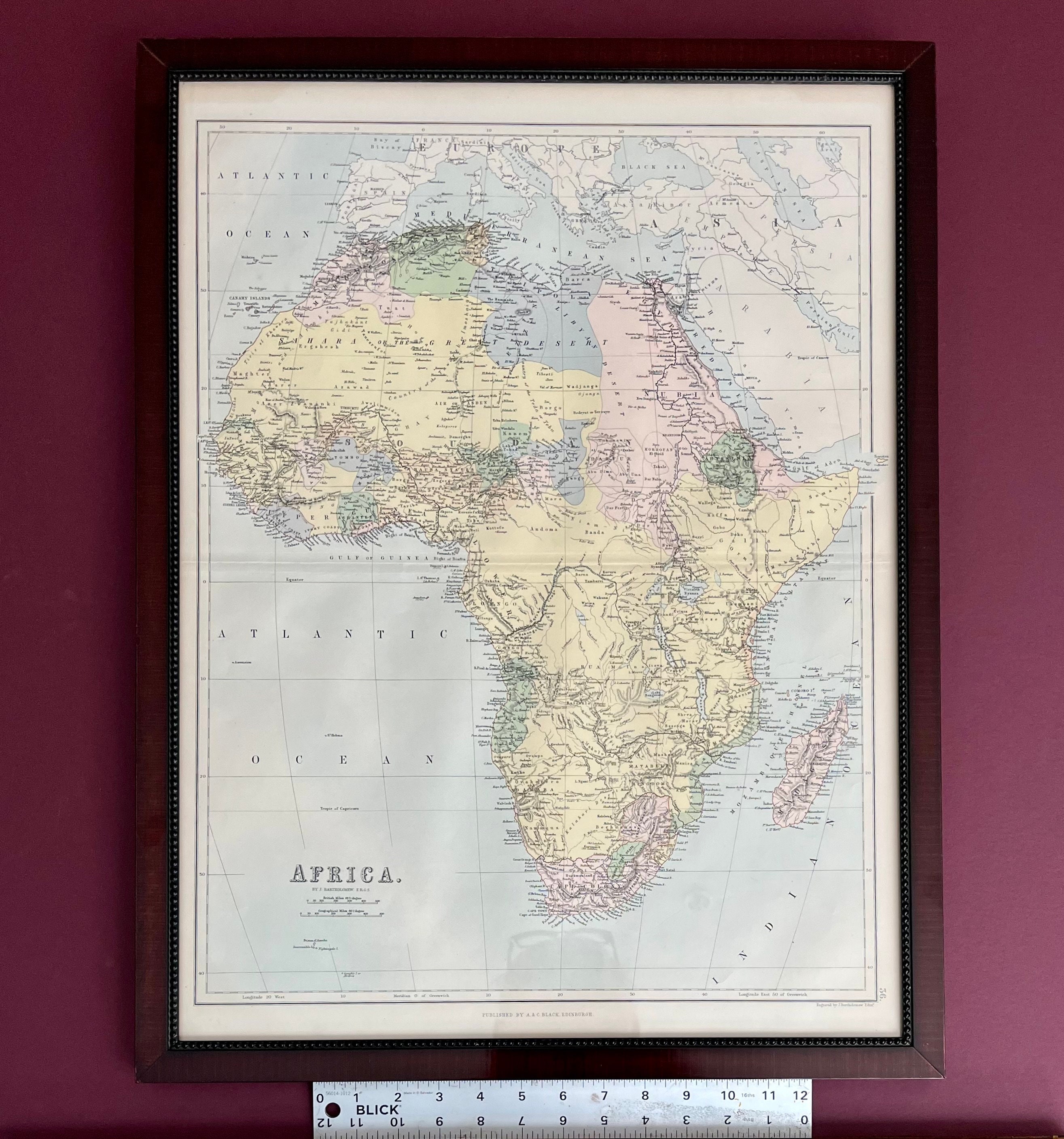 Antique 1879 Map of Africa Etsy