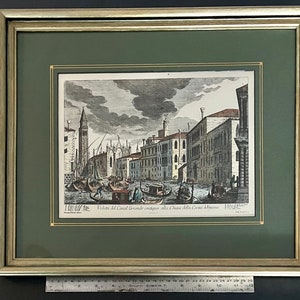 Kanal von Venedig, ein Vintage Druck von einem Stich