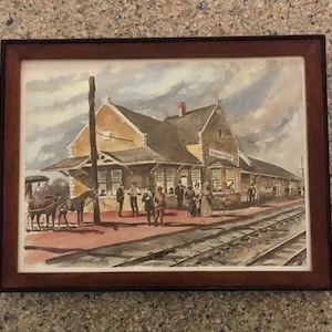 Depósito de trenes de Litchfield Minnesota. una impresión de Lloyd Borg