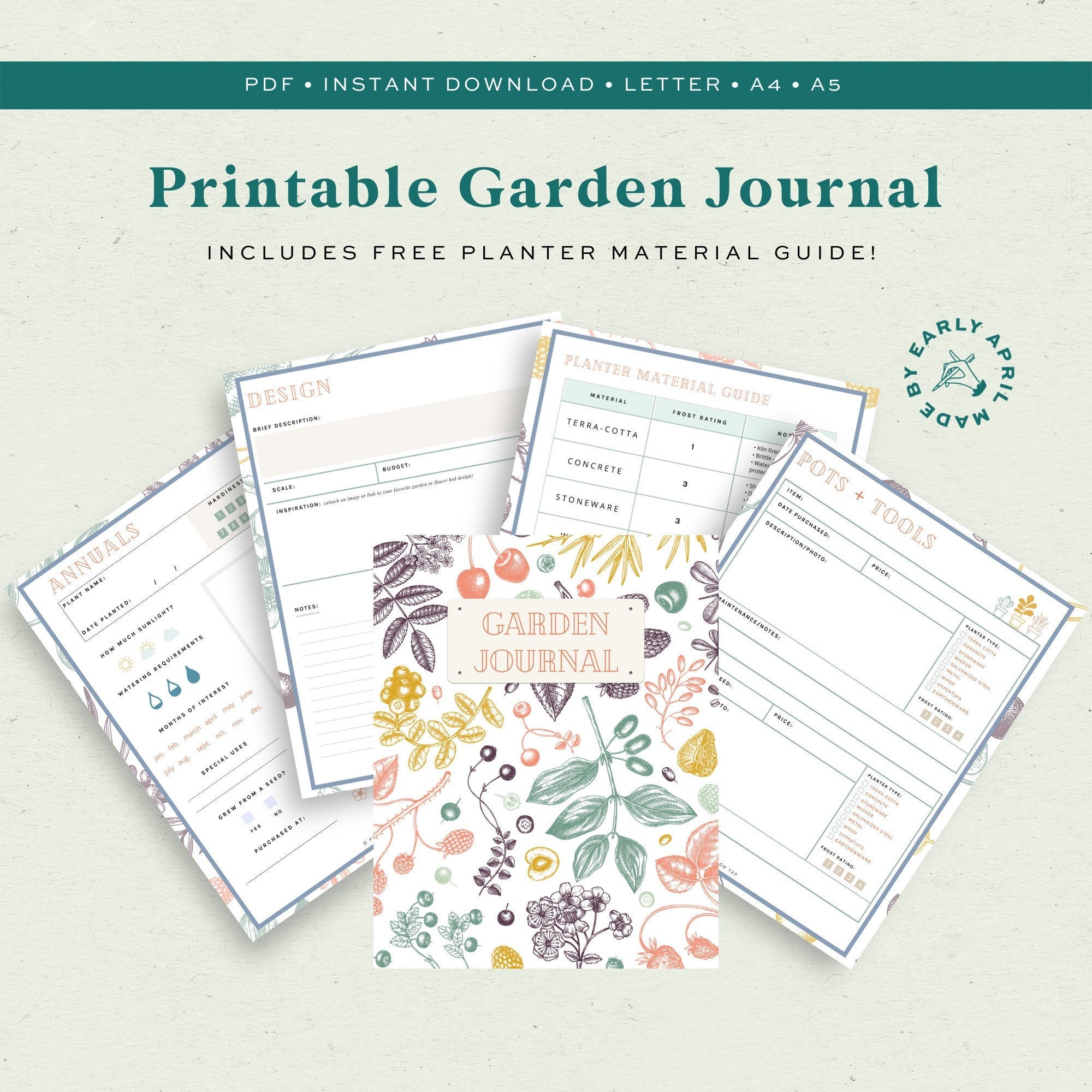Printable Garden Journal Plant Journal Garden Planner PDF Etsy UK