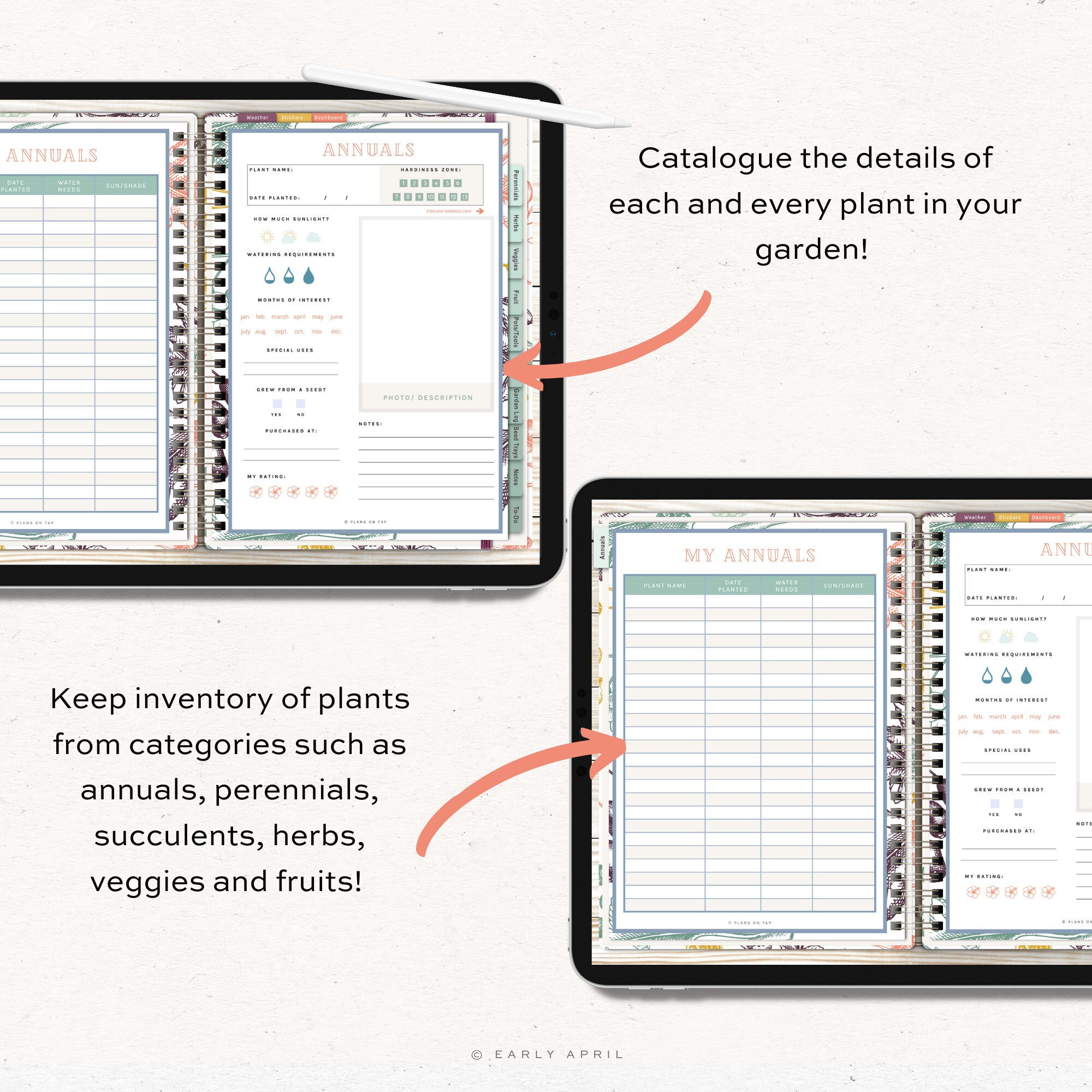 Garden Journal With Hyperlinks for Goodnotes Notability and Etsy
