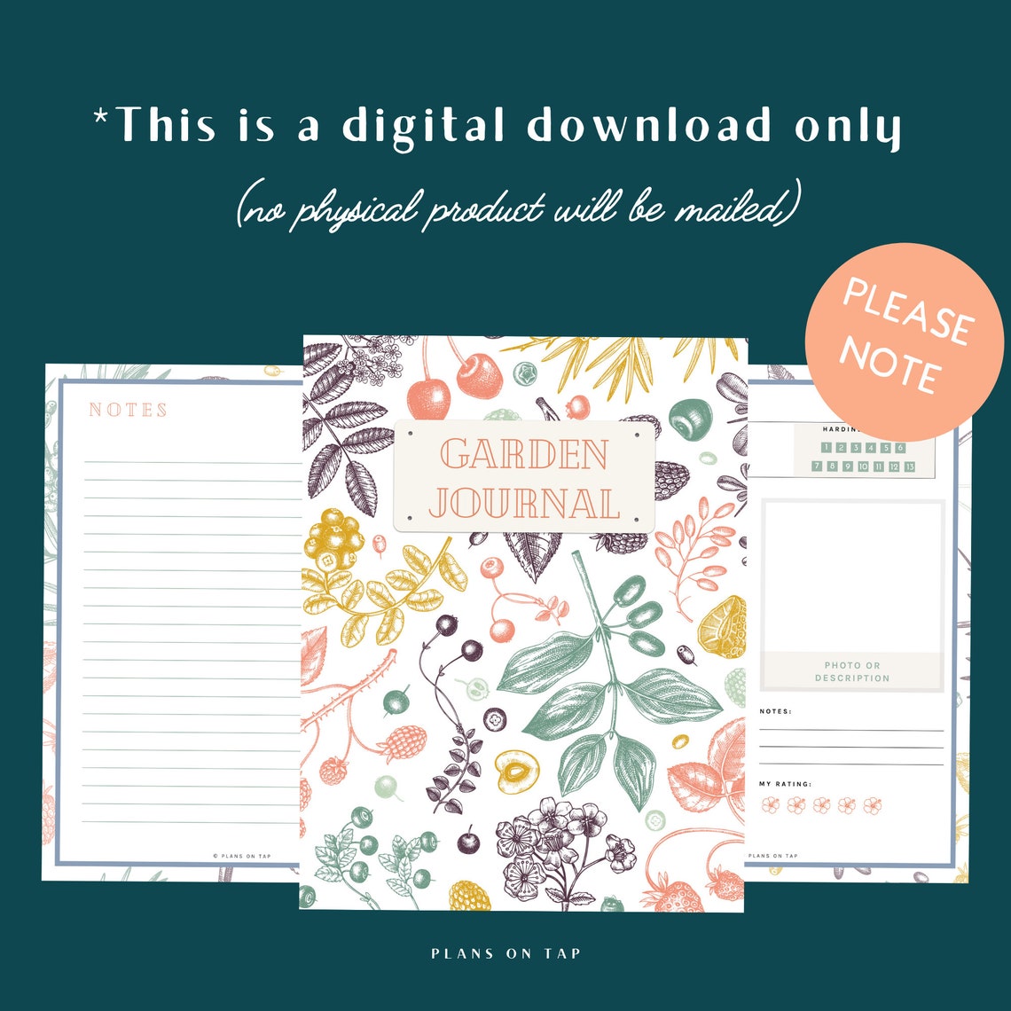 Printable Garden Journal Plant Journal Garden Planner PDF | Etsy