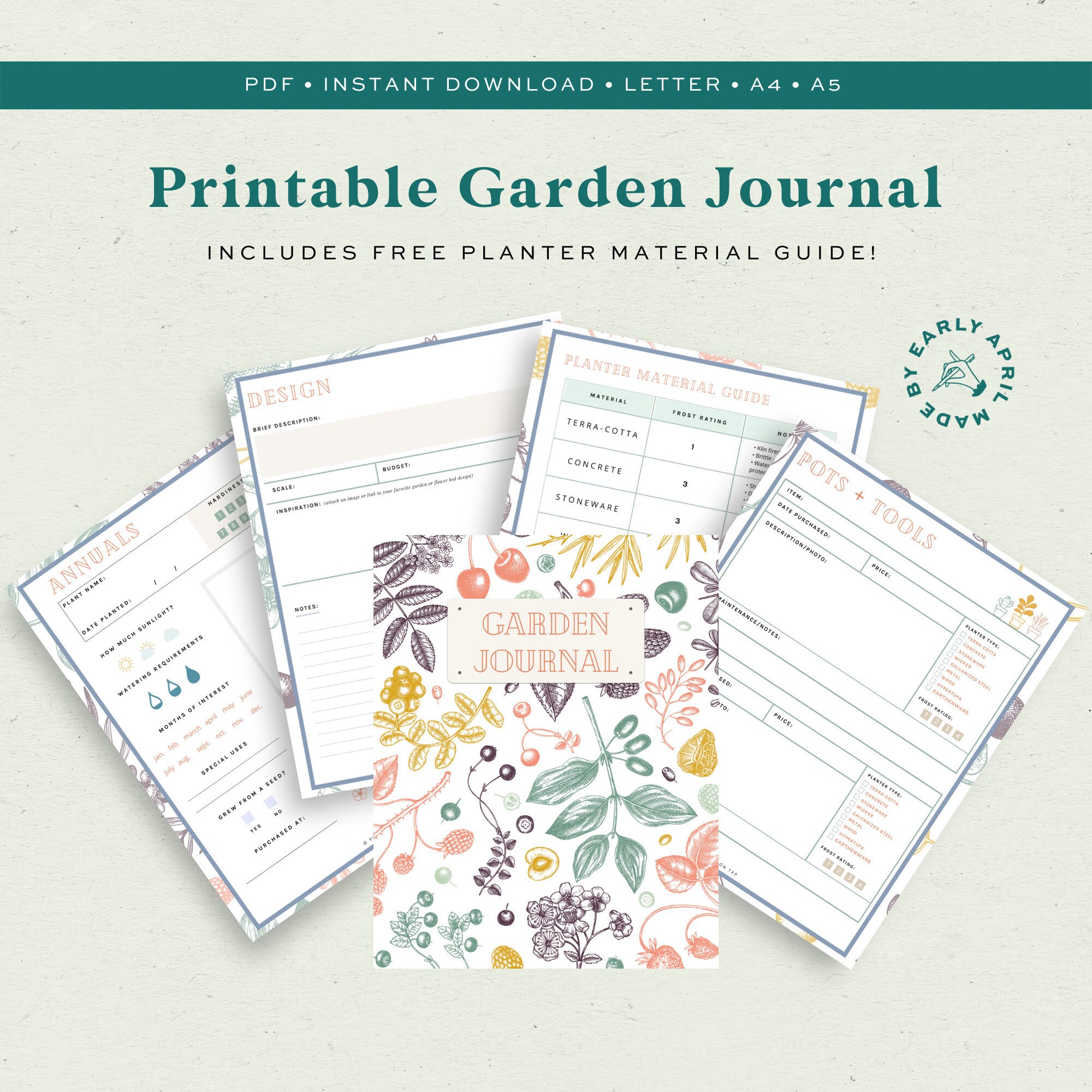 Printable Garden Journal Plant Journal Garden Planner PDF Etsy