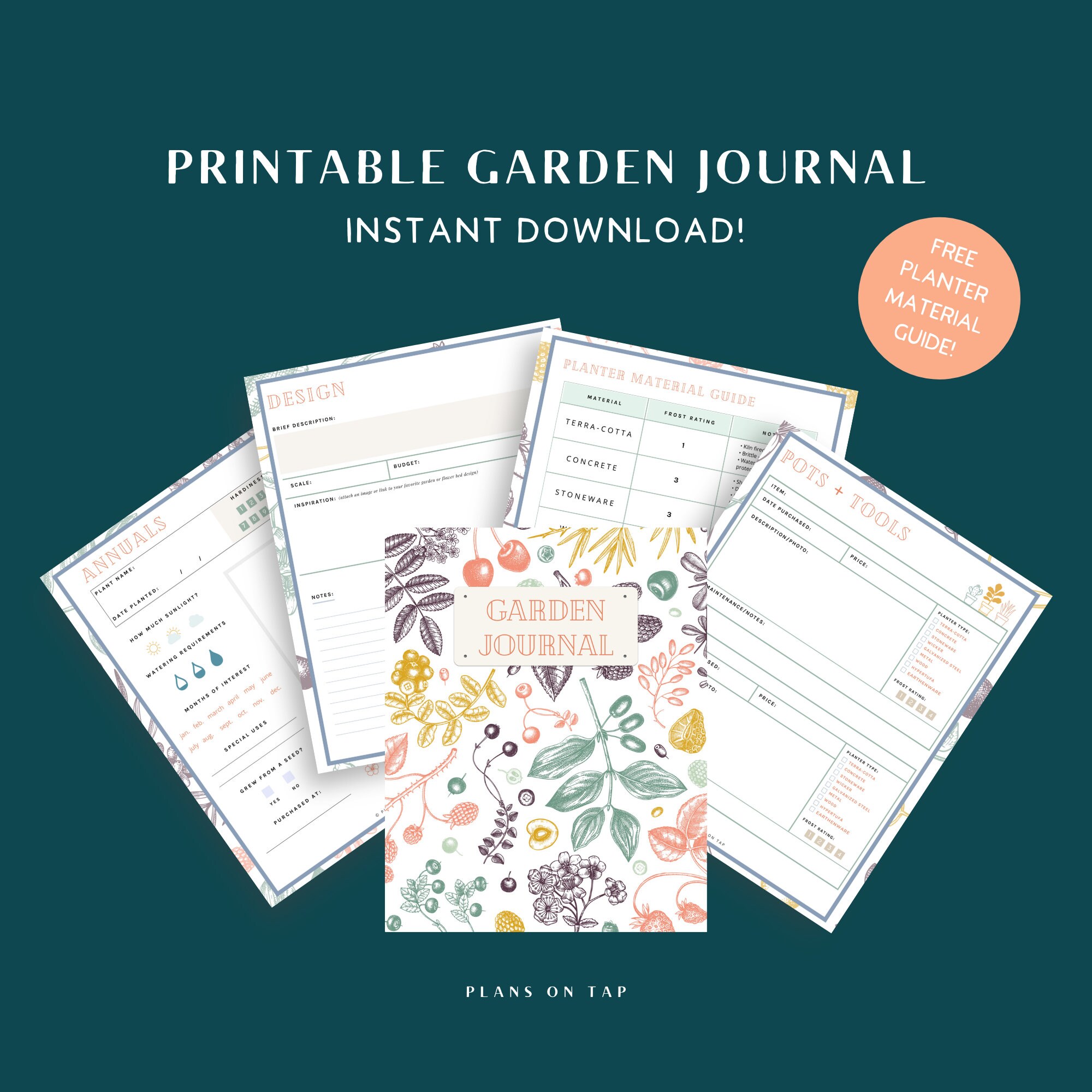 Printable Garden Journal Plant Journal Garden Planner PDF | Etsy