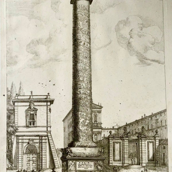 1679 Trajans Column in Rome, Joh. Sandrart, master engraving