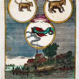 1719 Antiker Astronomie-Druck von Mallet - Sternenkarte, Sternbilder, Mallet, Himmelskarte