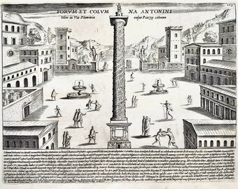 1624 Lauro, Giacomo, Column of Marcus Aurelius, quarto Master Engraving