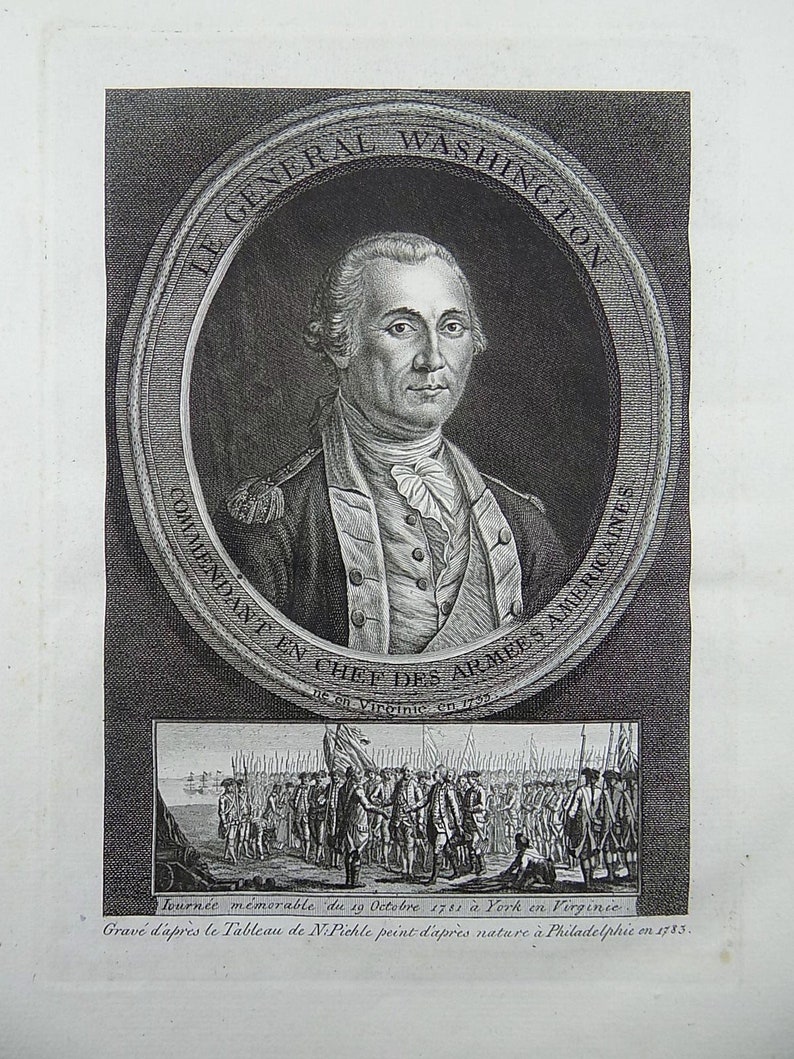 Heinrich Lips 1758-1817; Peale Folio Portrait Joh General Washington