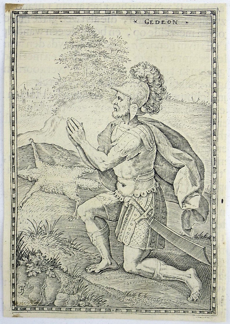 c.1620 Johann Sadeler Gideon Christoffel; Engraving 1550-1600 Religious art