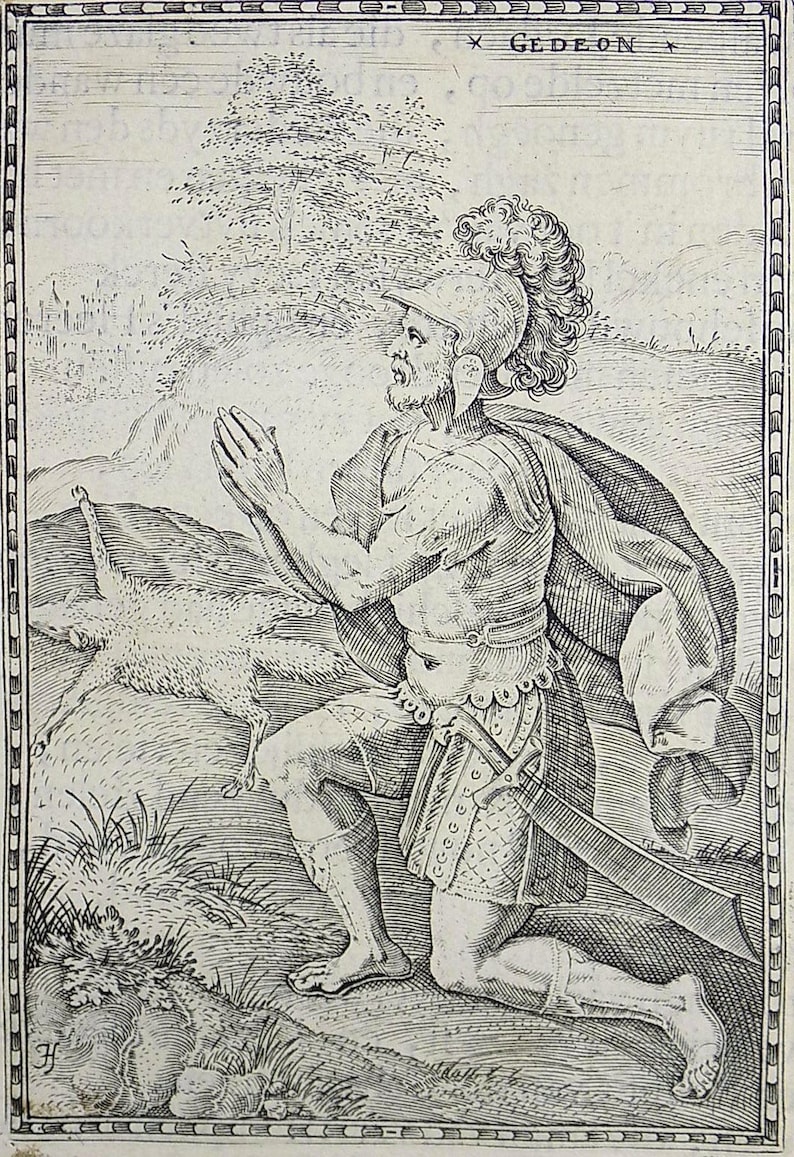 c.1620 Johann Sadeler Gideon Christoffel; Engraving 1550-1600 Religious art