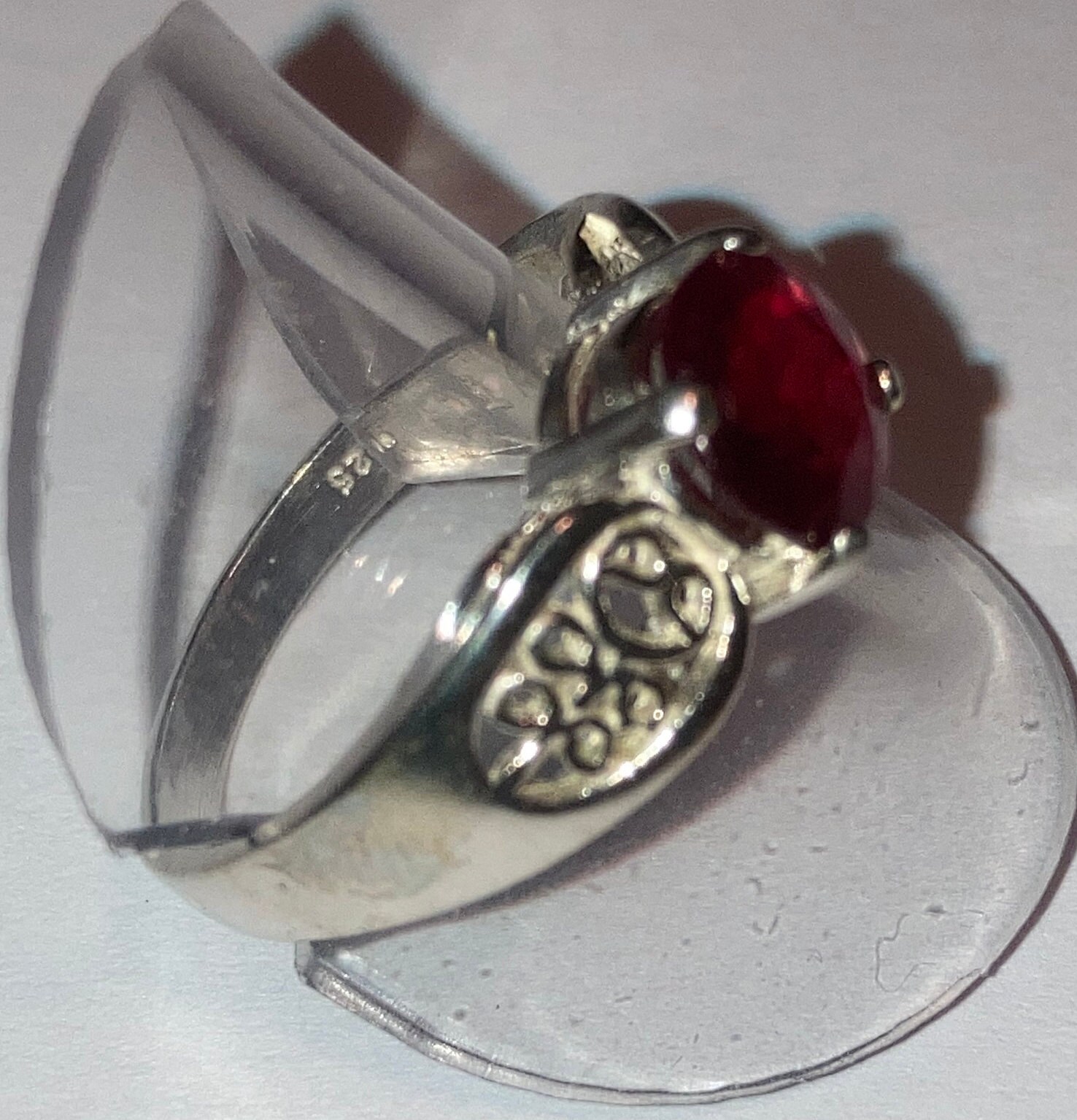 Mahaleo Ruby 7mm Round Gemstone Handset in Sterling Silver Ring