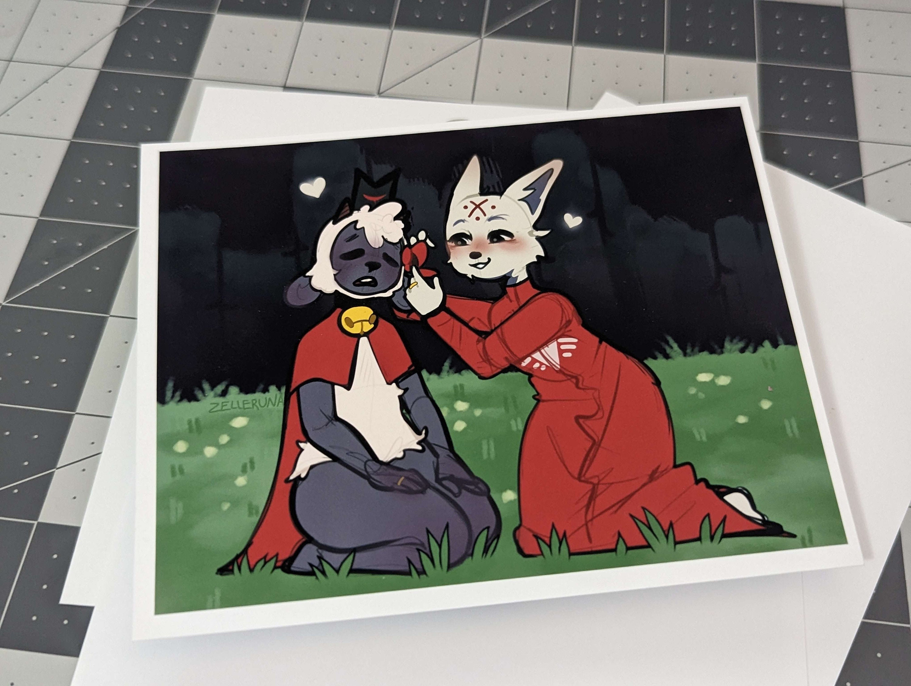 Cult of the Lamb Marriage Matte Mini Print 5in X 6.25in Game Fanart Occult Witchcraft Witch Girl