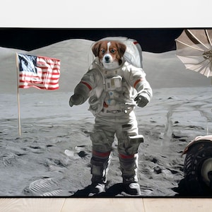 Custom Pet Portrait, Personalised Pet Dog NASA Astronaut, Astronaut Dog Portrait, Space Pet