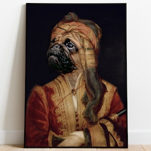 Custom Dog Portrait, Pet Royal Portrait, Custom Pet Portrait, Pug Portrait, Renaissance Animal Painting, Funny Pet Lover Gift, Pet Loss Gift
