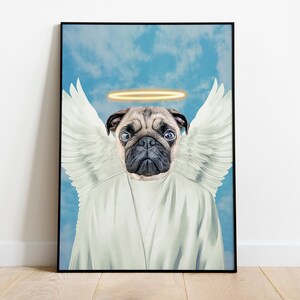 Angel Pet Portrait, Custom Dog Portrait, Digital Portrait, Angel Cat, Portrait from Photo, Pet loss Gift, Pet Memorial, Personalised Pet